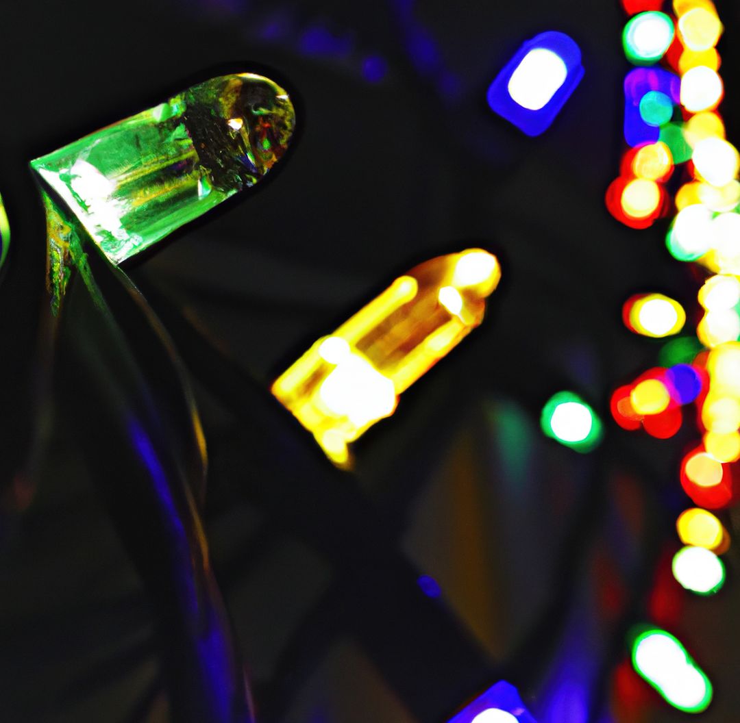 Close-up of Colorful LED Christmas Lights on Dark Background - Free Images, Stock Photos and Pictures on Pikwizard.com