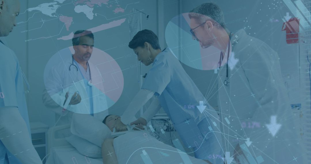 Global Healthcare and Financial Data Integration Concept Visual