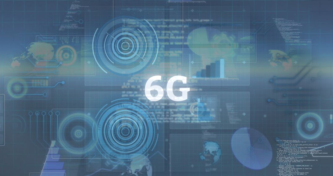 6G Technology Concept with Futuristic Digital Interface Display