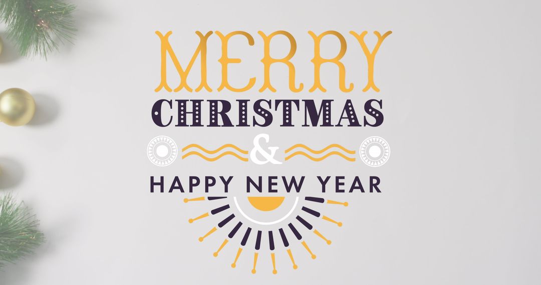 Merry Christmas and Happy New Year Typography Design on White Background