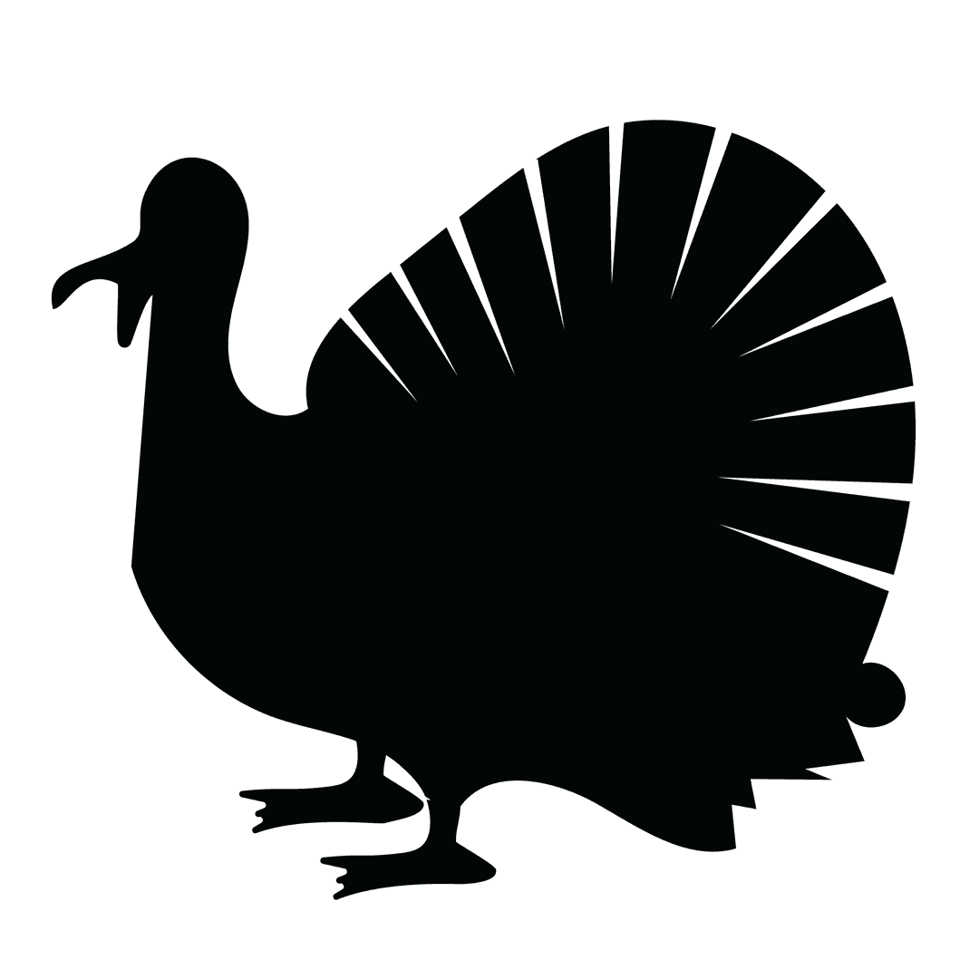 Turkey Silhouette on Transparent Background for Seasonal Design