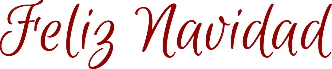 Feliz Navidad Creative Red Script Text on Transparent Background