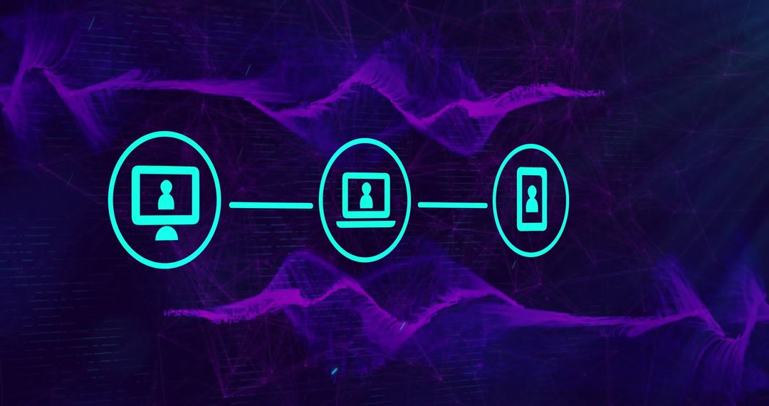 Connected Devices Over Futuristic Background Symbolizing Digital Network