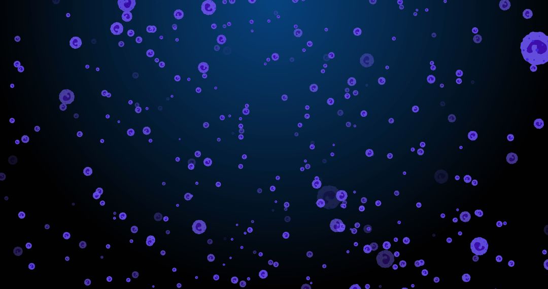 Abstract Violet Cells on Navy Background Showcasing Biology