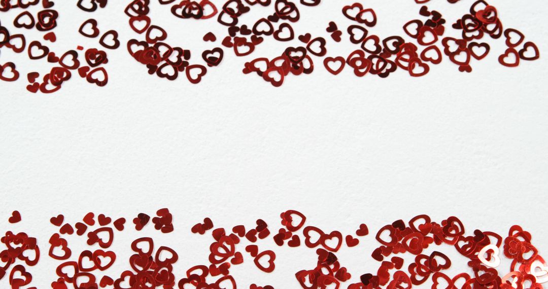 Red Heart Shapes Confetti on White Background for Love and Romance Themes - Free Images, Stock Photos and Pictures on Pikwizard.com