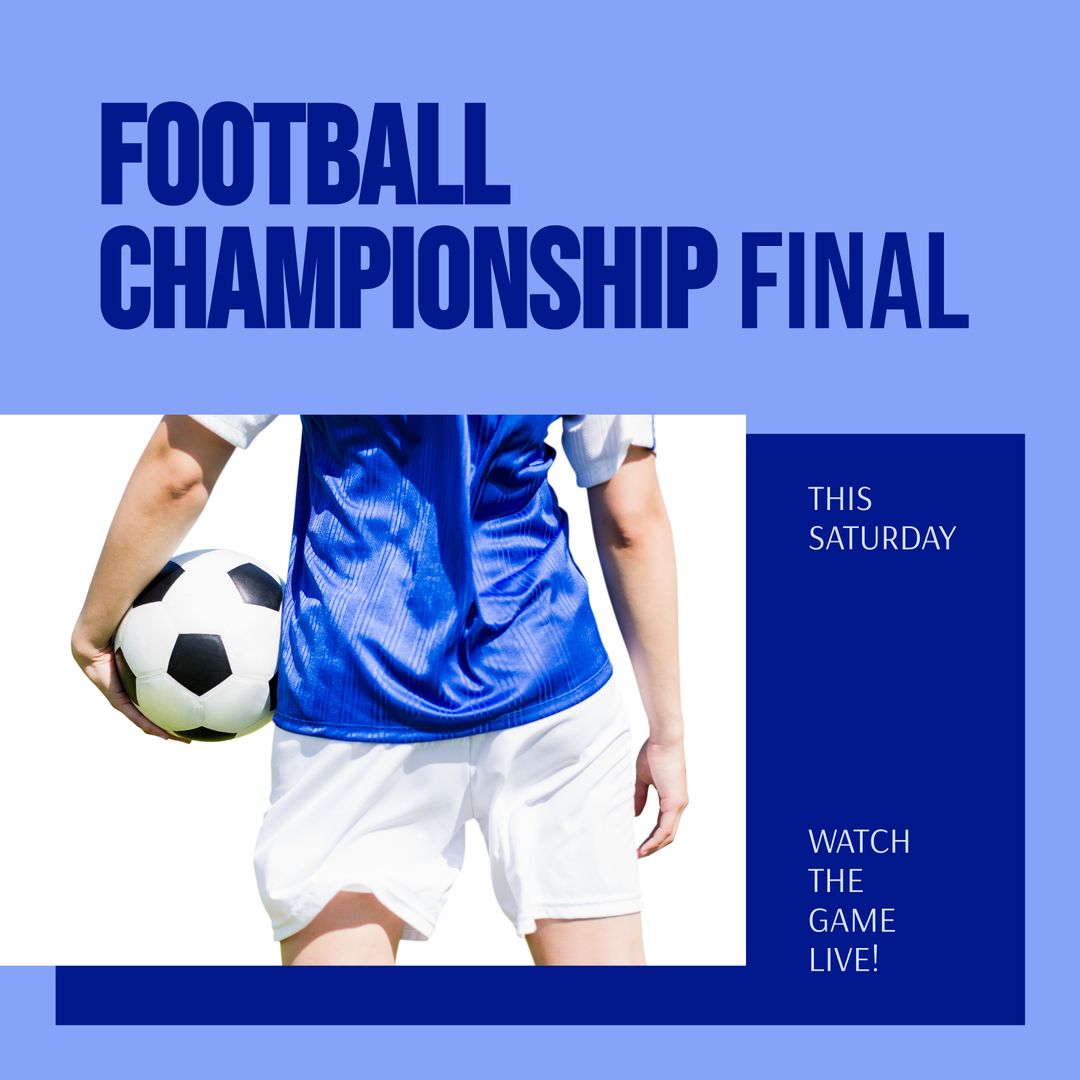 Football Championship Final Poster with Female Player Holding Ball - Download Free Stock Templates Pikwizard.com