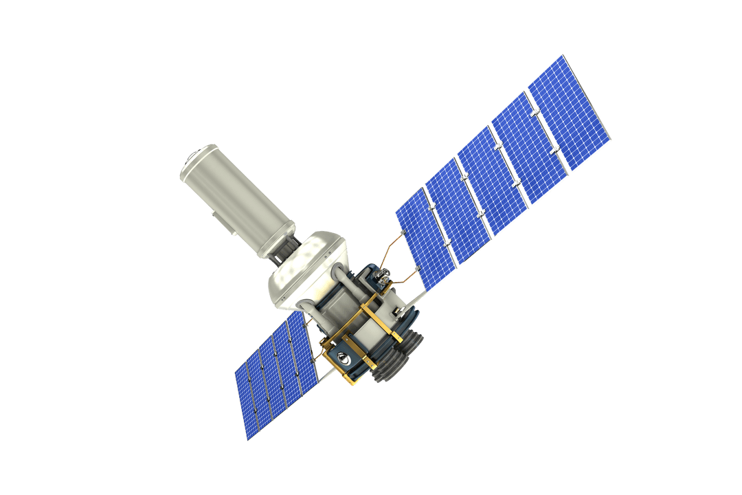 3D Modern Transparent Solar Satellite with Antenna