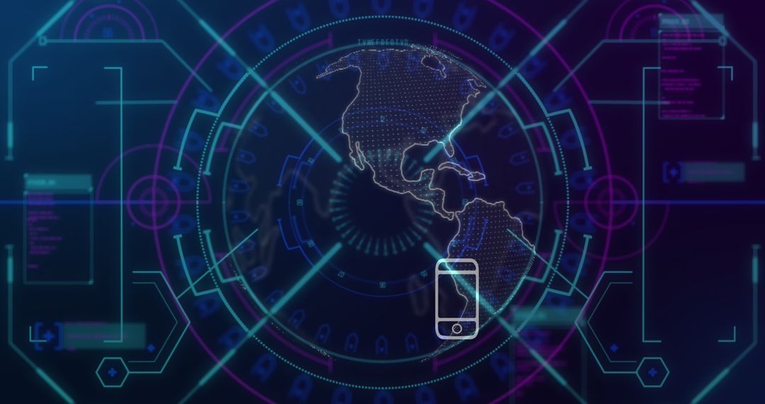 Futuristic Globe with Digital Network Interface