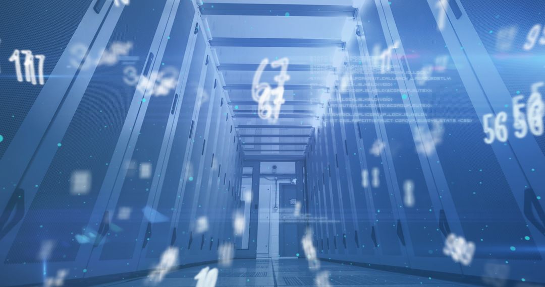 Digital Data Flow Across Contemporary Server Room