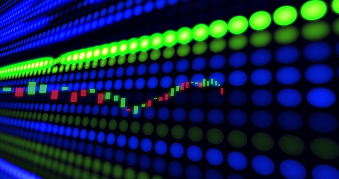 Colorful LED Display with Stock Market Data Visualization