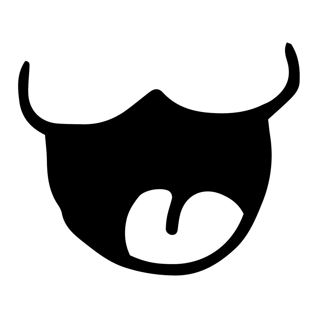 Black Happy Face Digital Expression on Transparent Background