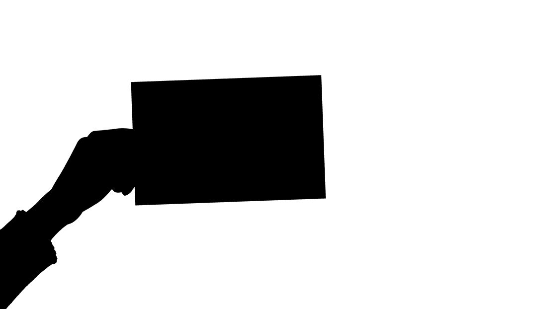 Transparent Hand Holding Card Silhouette on Invisible Background