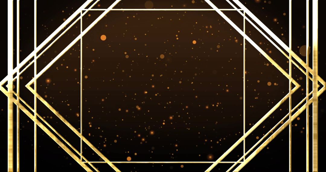 Geometric Golden Frame with Abstract Bokeh Particles