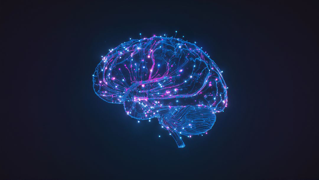 Glowing Holographic Brain with Neon Neural Network