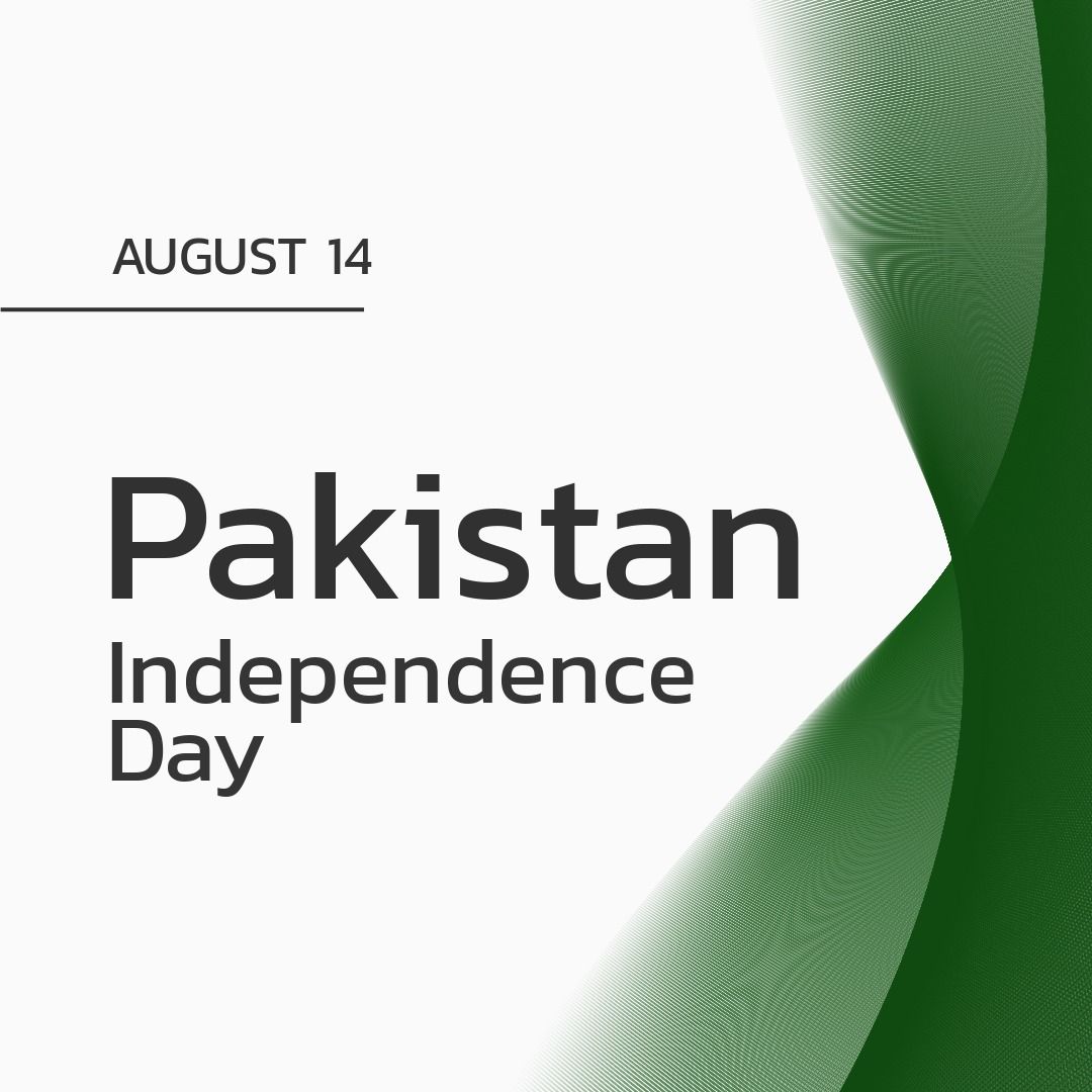 Pakistan Independence Day on August 14 Graphic with Green Modern Design - Download Free Stock Templates Pikwizard.com