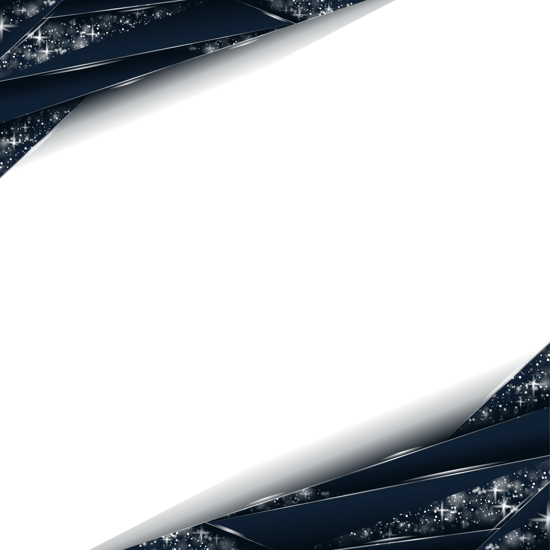 Transparent Futuristic Metallic Frame with Sparkling Geometric Puzzle