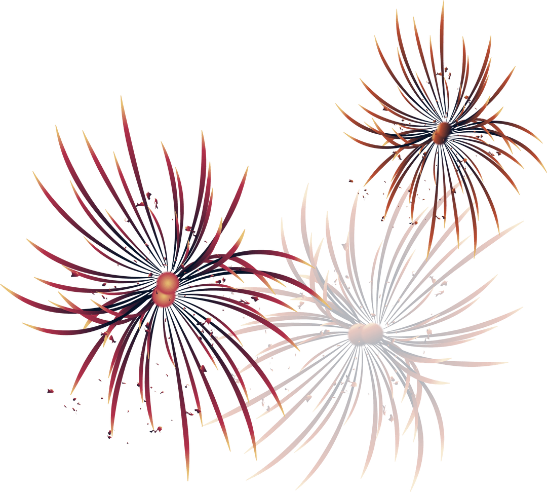 Abstract Radial Burst with Red Spikes on Transparent Background