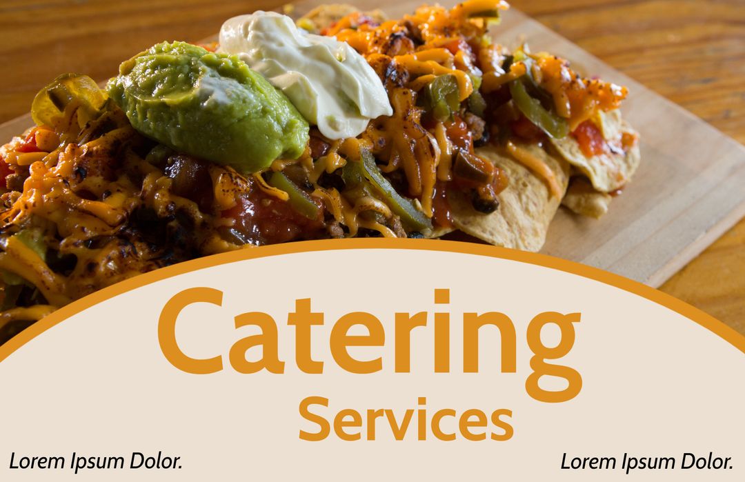 Delicious Nachos with Cheese and Guacamole for Catering Services