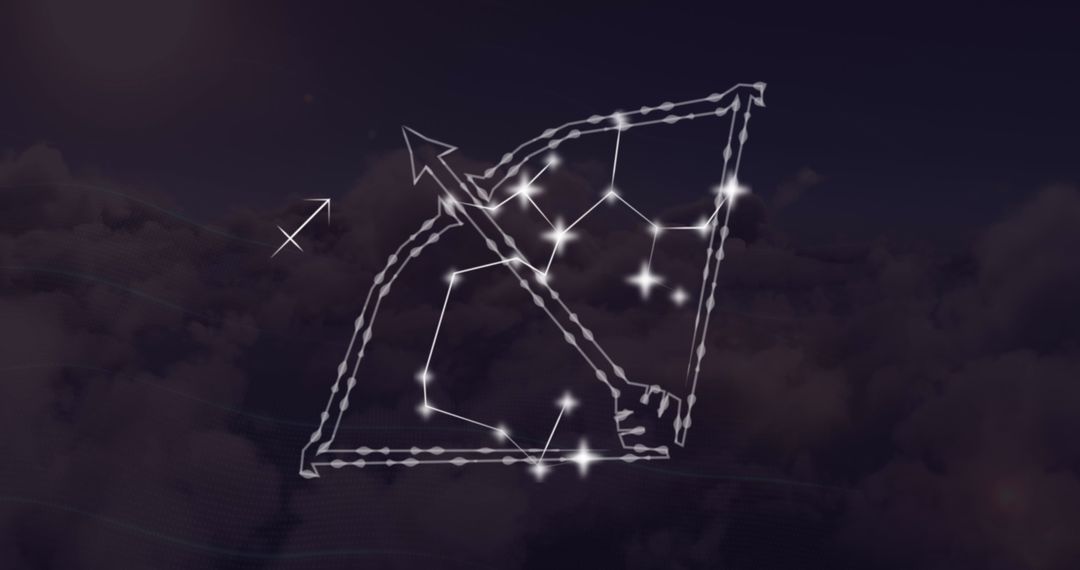 Glowing Sagittarius Constellation in Night Sky