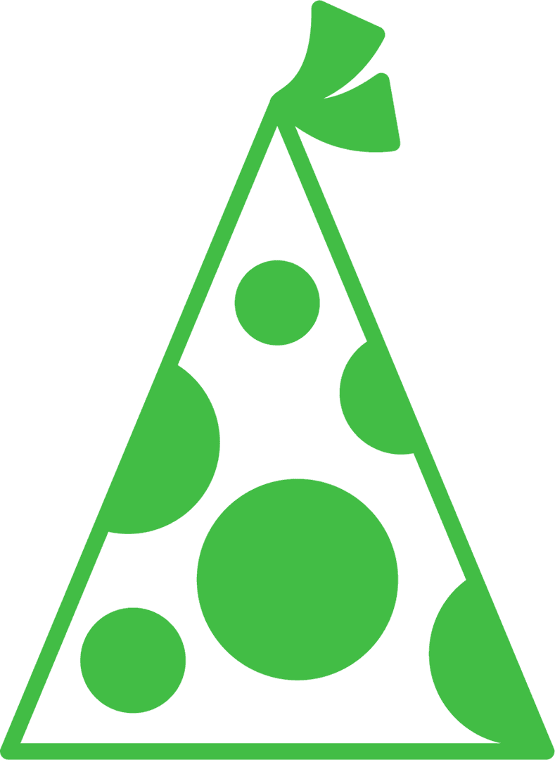 Green Transparent Party Hat Icon for Celebrations