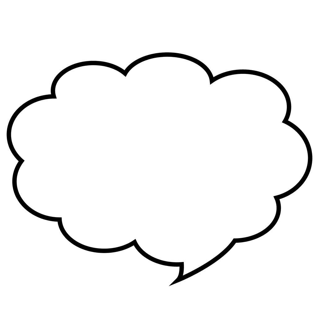 White Speech Bubble on Transparent Background for Text