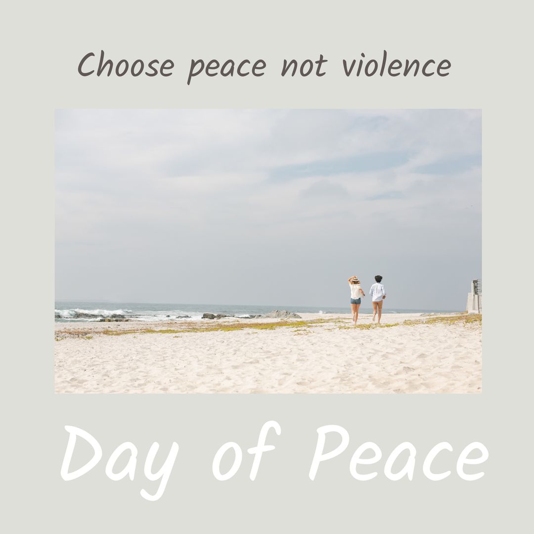 Serene Beach Walk Celebrating Day of Peace