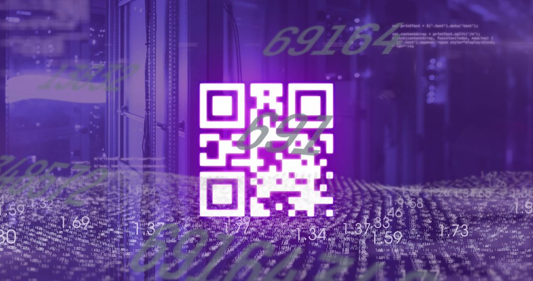 Digital transformation with qr code and data stream overlay