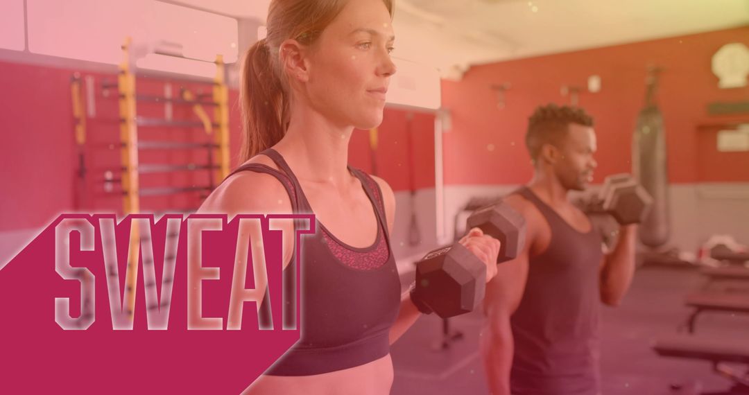 Diverse Athletes Exercising in Modern Gym Environment