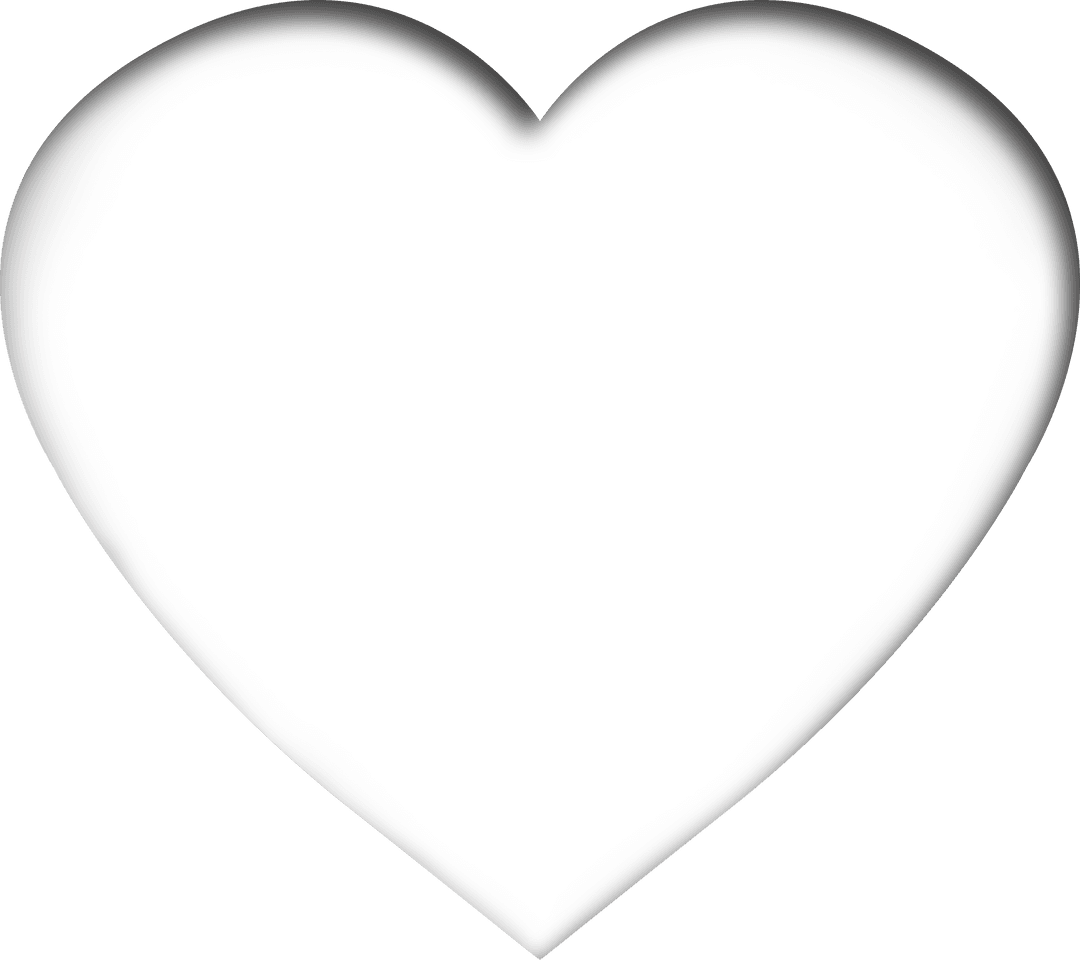 White Heart Shape on Transparent Background for Valentine's Day and Romance