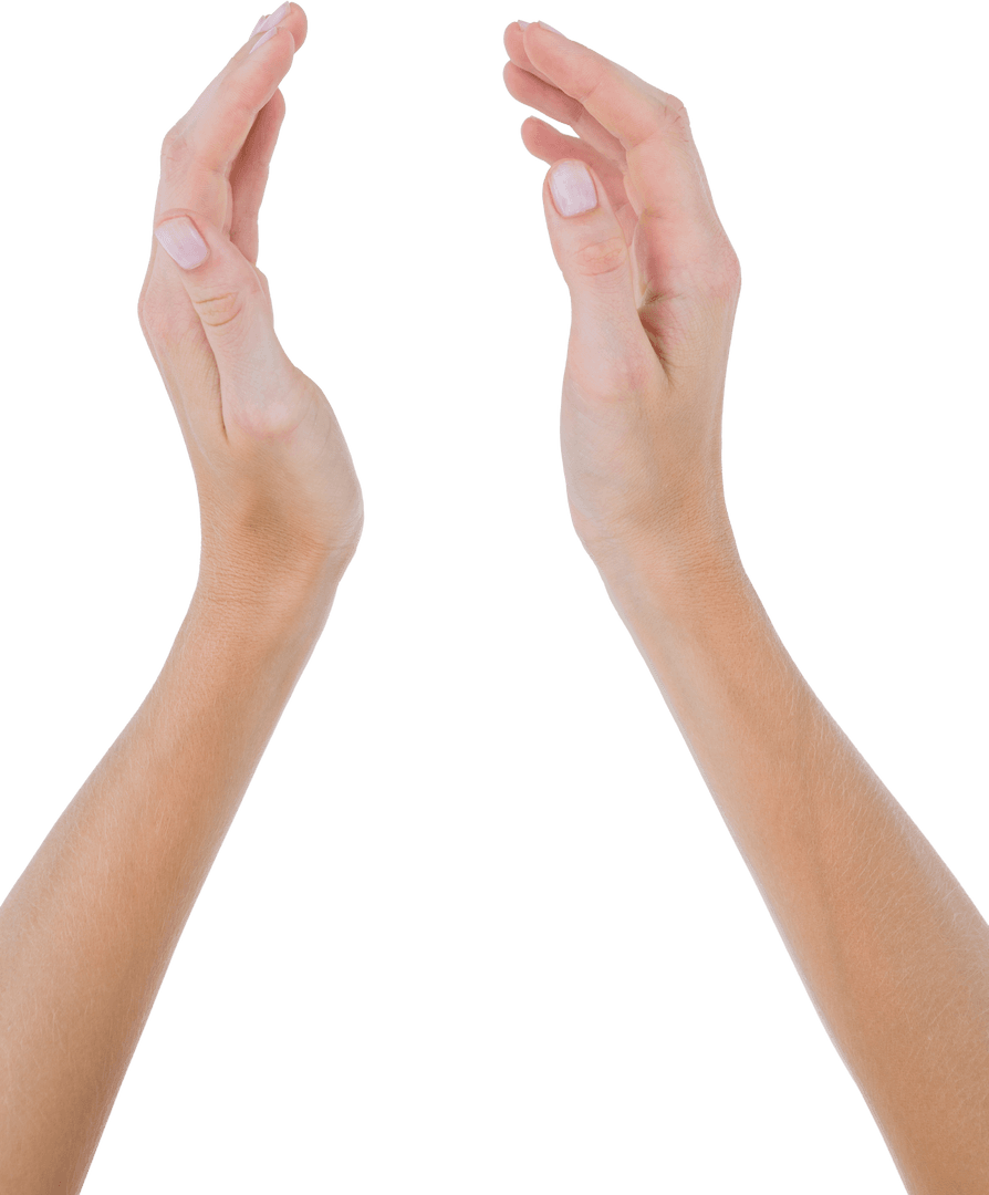Women's Hands In Air Showing Transparent Capture Gesture
