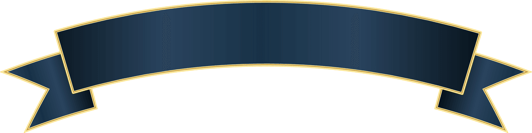 Elegant Purple Ribbon with Gold Trim on Transparent Background