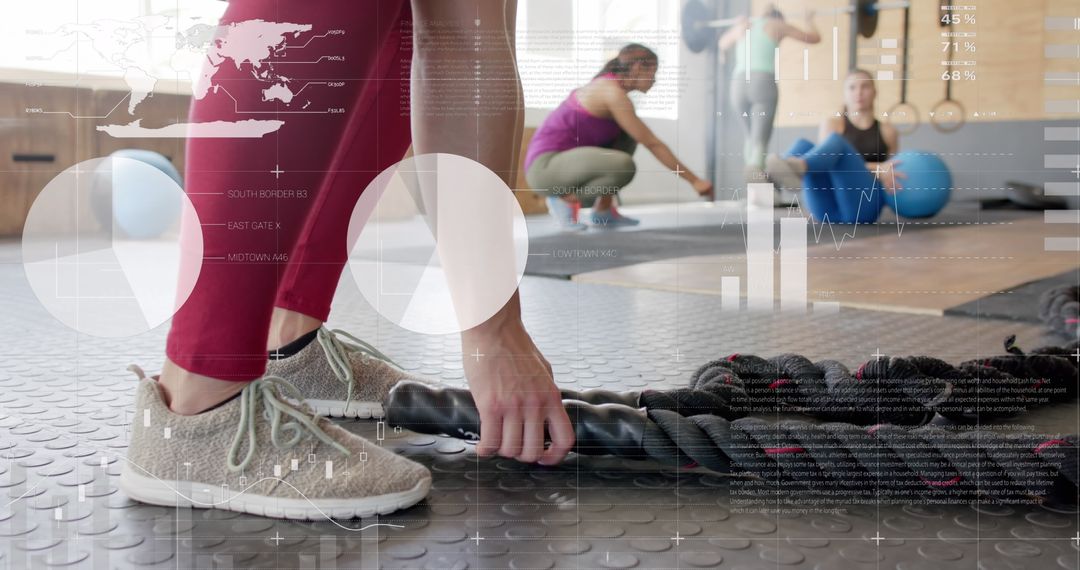 Women Engaging in Cross Training with Data Interface