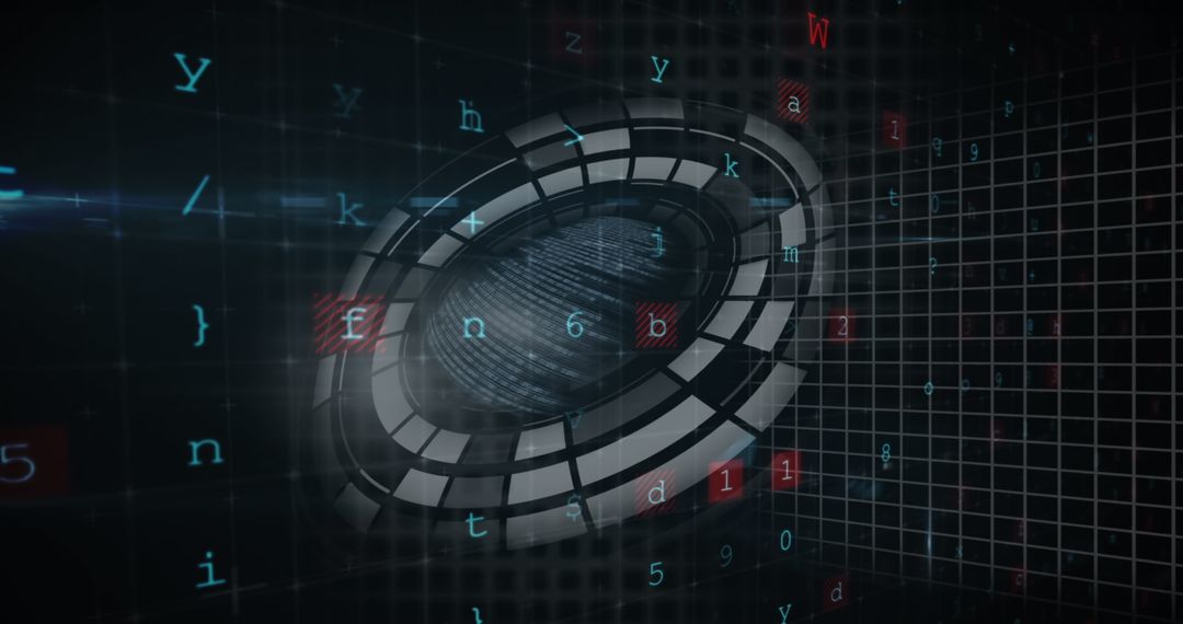 Futuristic Fingerprint Scan on Digital Interface