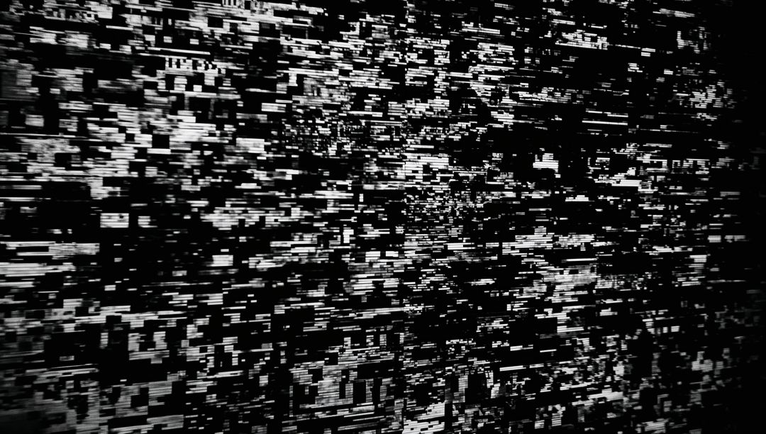 Monochrome Glitch Pattern Illustrating Digital Distortion
