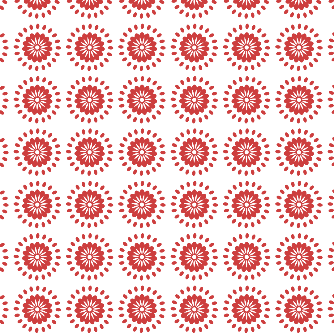 Geometric Red Circular Shapes on Transparent Background