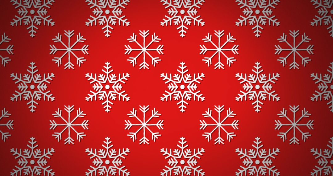 Seamless Red Holiday Background with Abstract Snowflakes