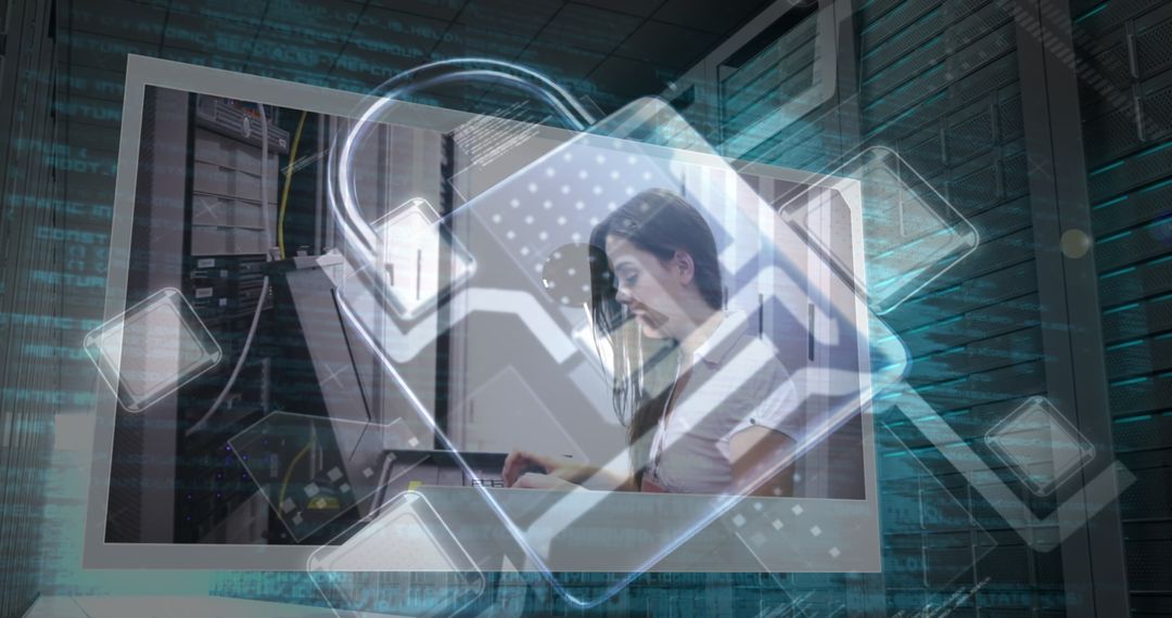 Data Security and Processing in Server Room Concept