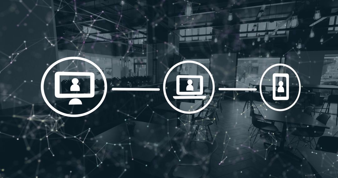 Digital Networking Concept in Contemporary Cafe