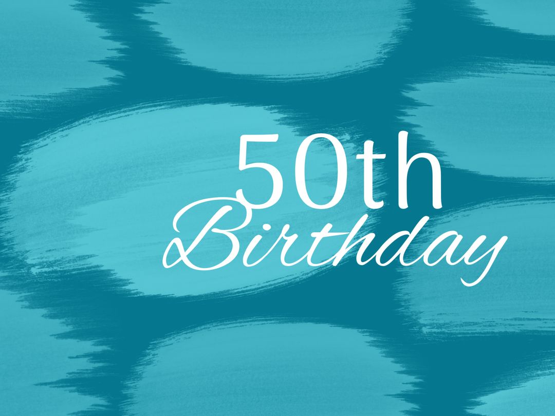 Elegant Blue Design Celebrating 50th Birthday Milestone - Download Free Stock Templates Pikwizard.com