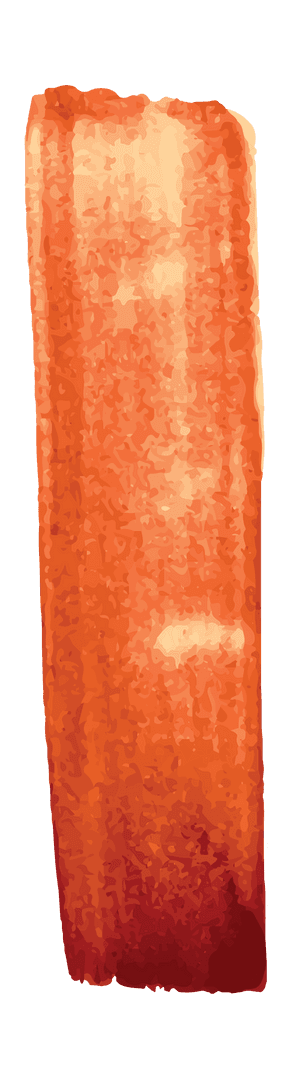 Orange Abstract Watercolor Stroke on Transparent Background