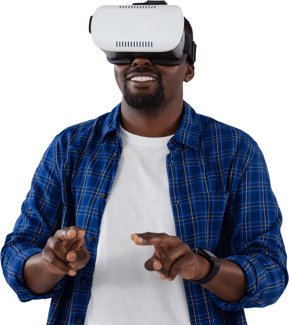 Joyful Man Enjoying Virtual Reality Experience