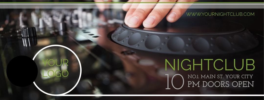 Dynamic DJ Mixing Workshop Banner Design for Nightclub