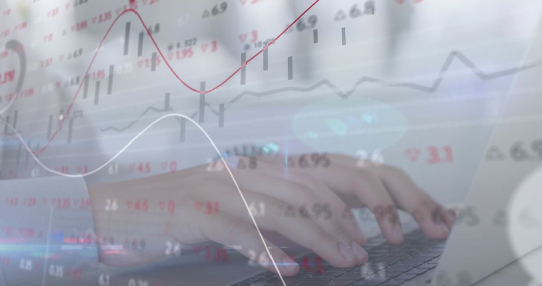 Analyzing Stock Market Trends with Digital Laptop Interface