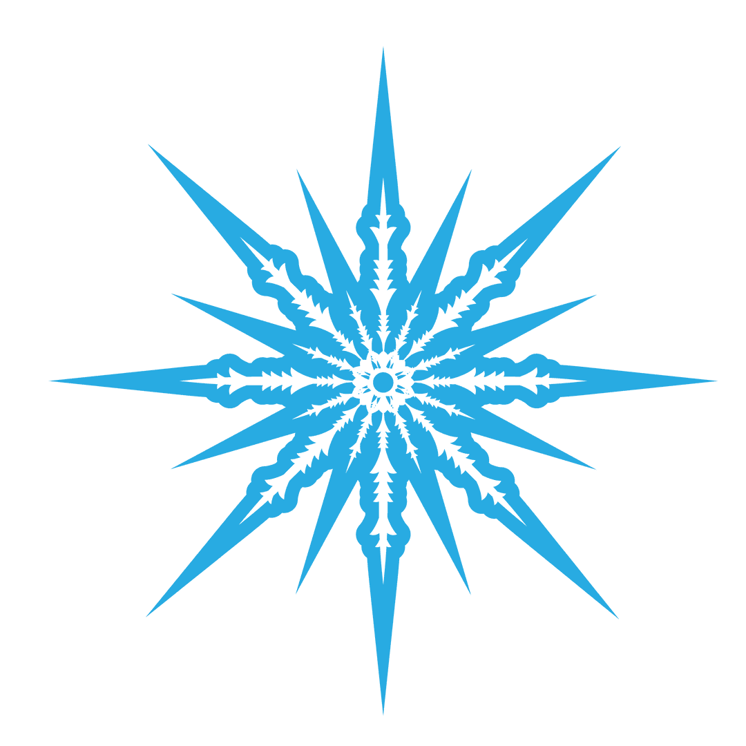 Delicate Digital Blue Transparent Snowflake Design