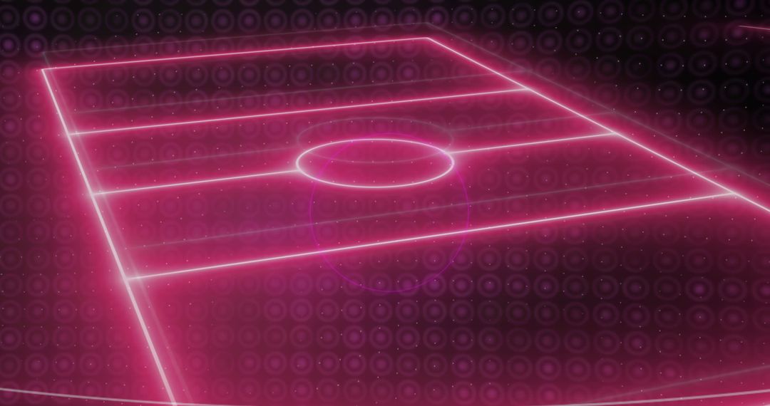 Neon Pink Sports Field with Geometric Digital Futurism