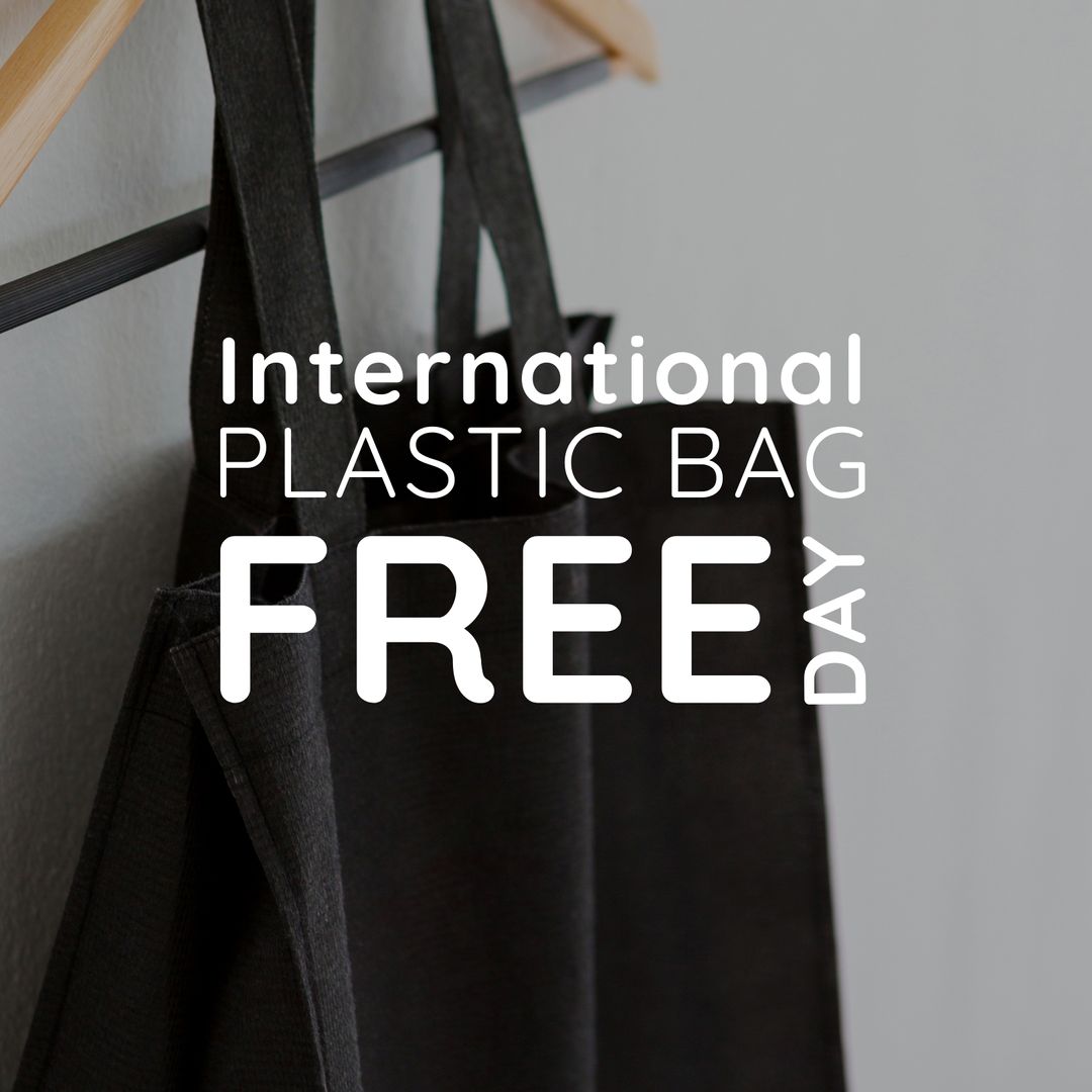 International Plastic Bag Free Day Design with Black Textile Bag - Download Free Stock Templates Pikwizard.com