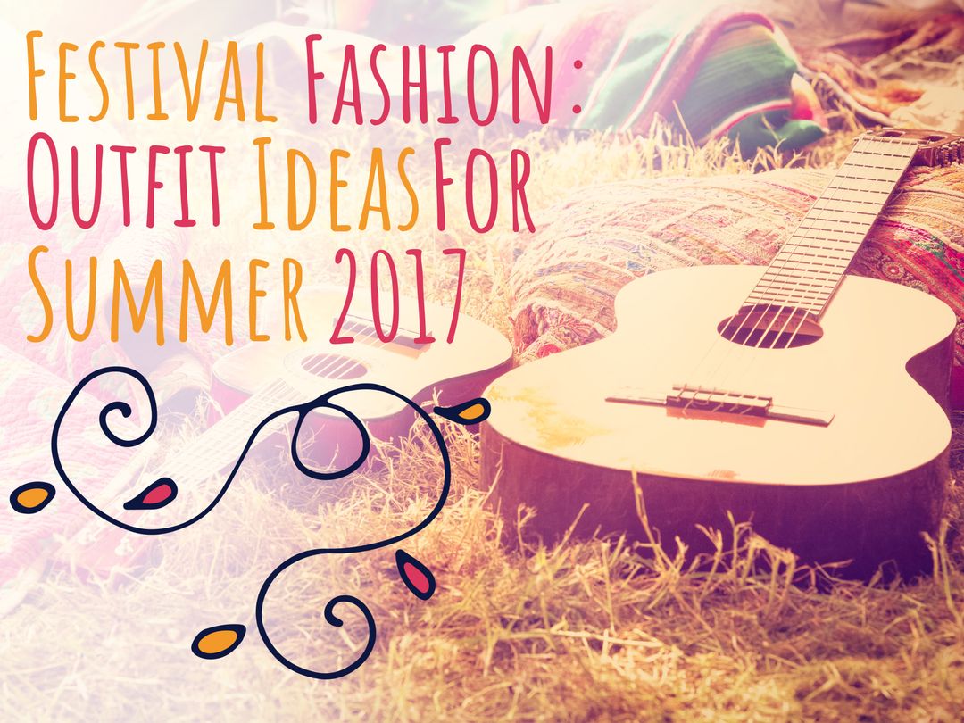 Summer festival fashion inspired by guitars and boho textiles