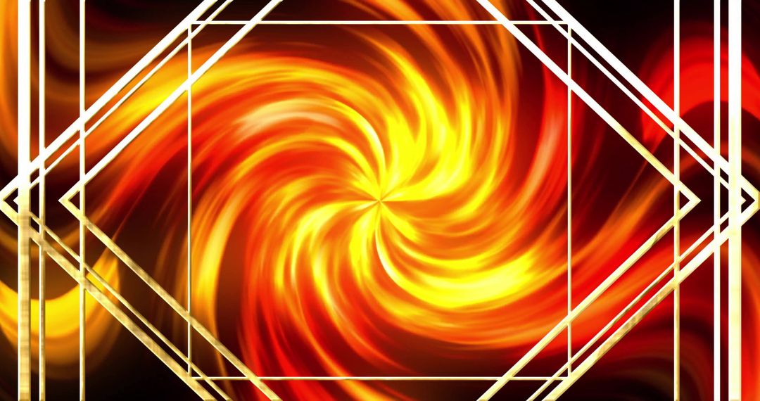 Golden Frame Overlay on Abstract Swirling Red Pattern Background