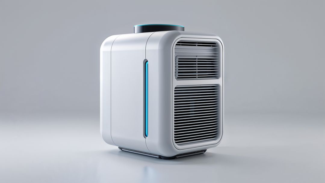 Minimalist Cube Air Purifier with LED Lights and Control Panel