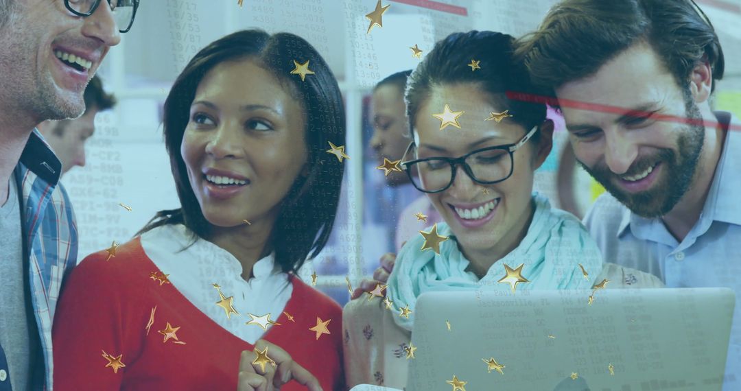 Diverse Professionals Collaborating Around a Laptop